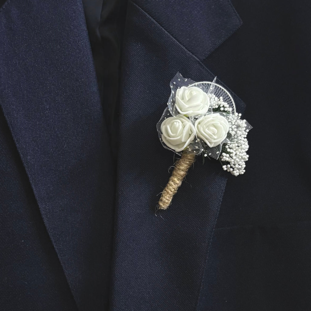 White Bouquet Flower Pin