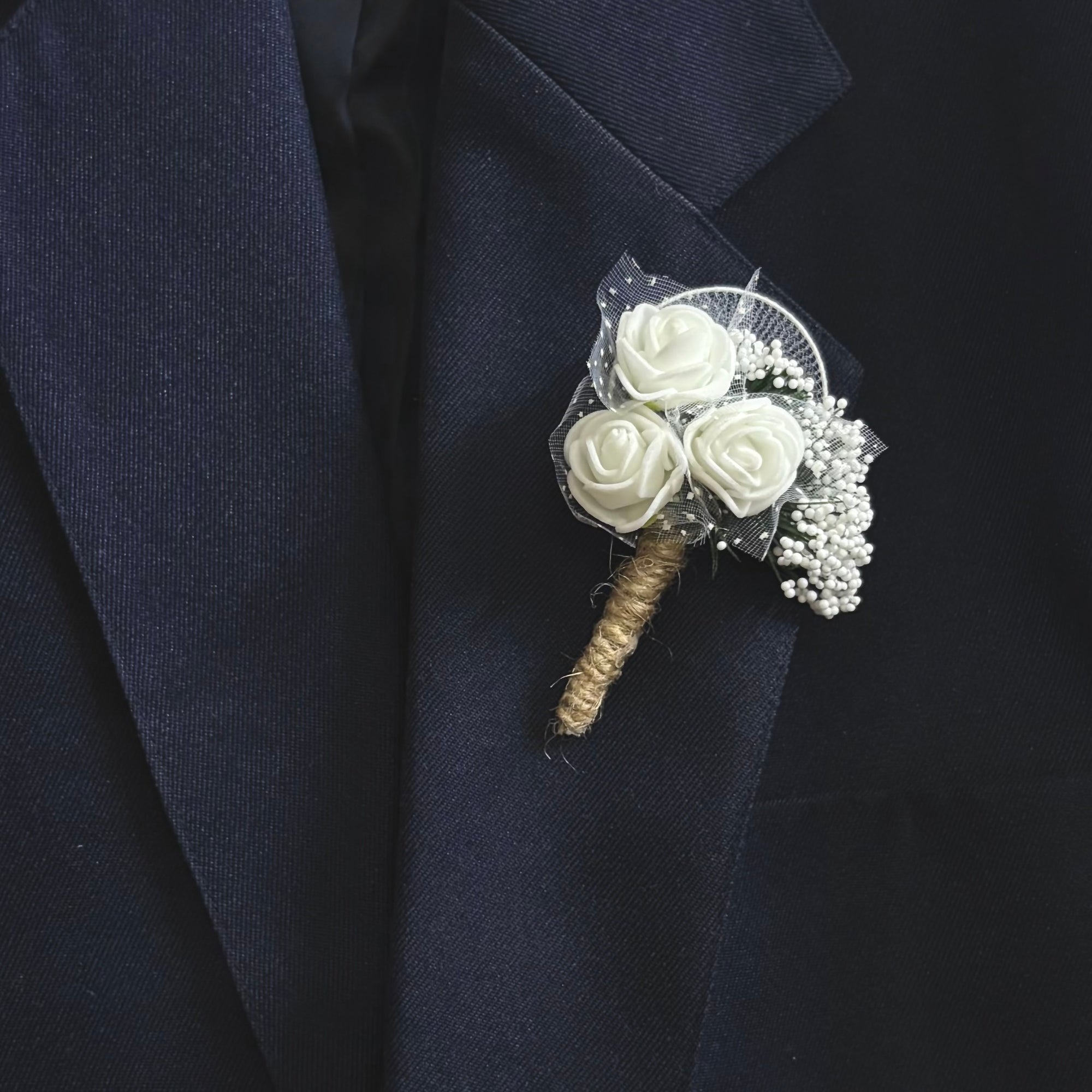 White Bouquet Flower Pin