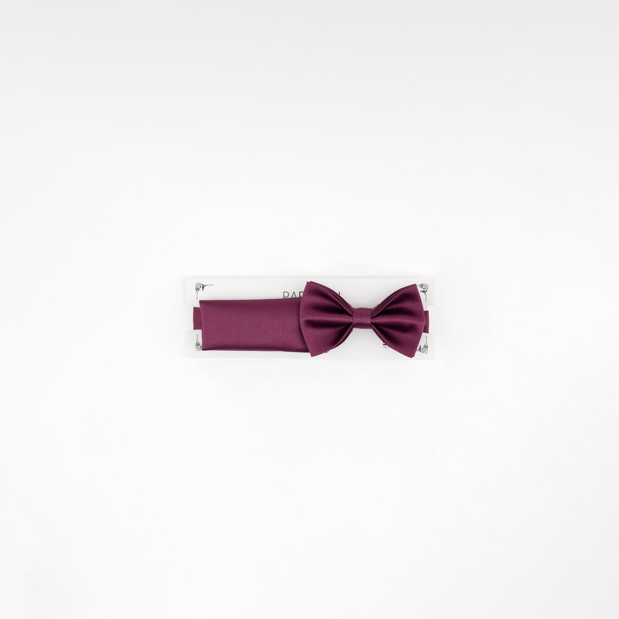 Purple bow tie on a white background