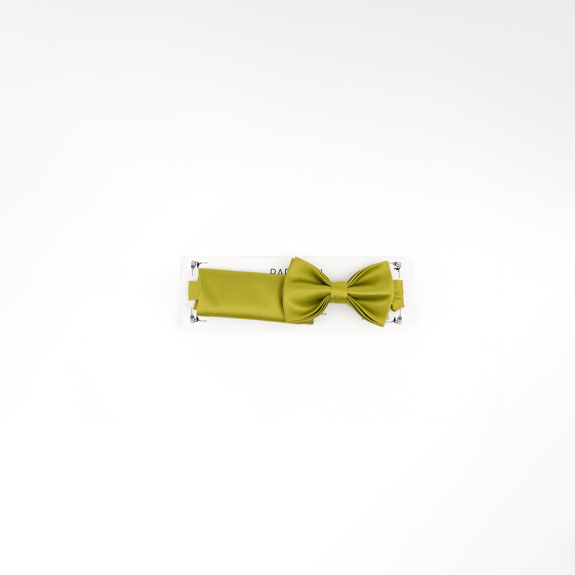 Green bow tie on a white background