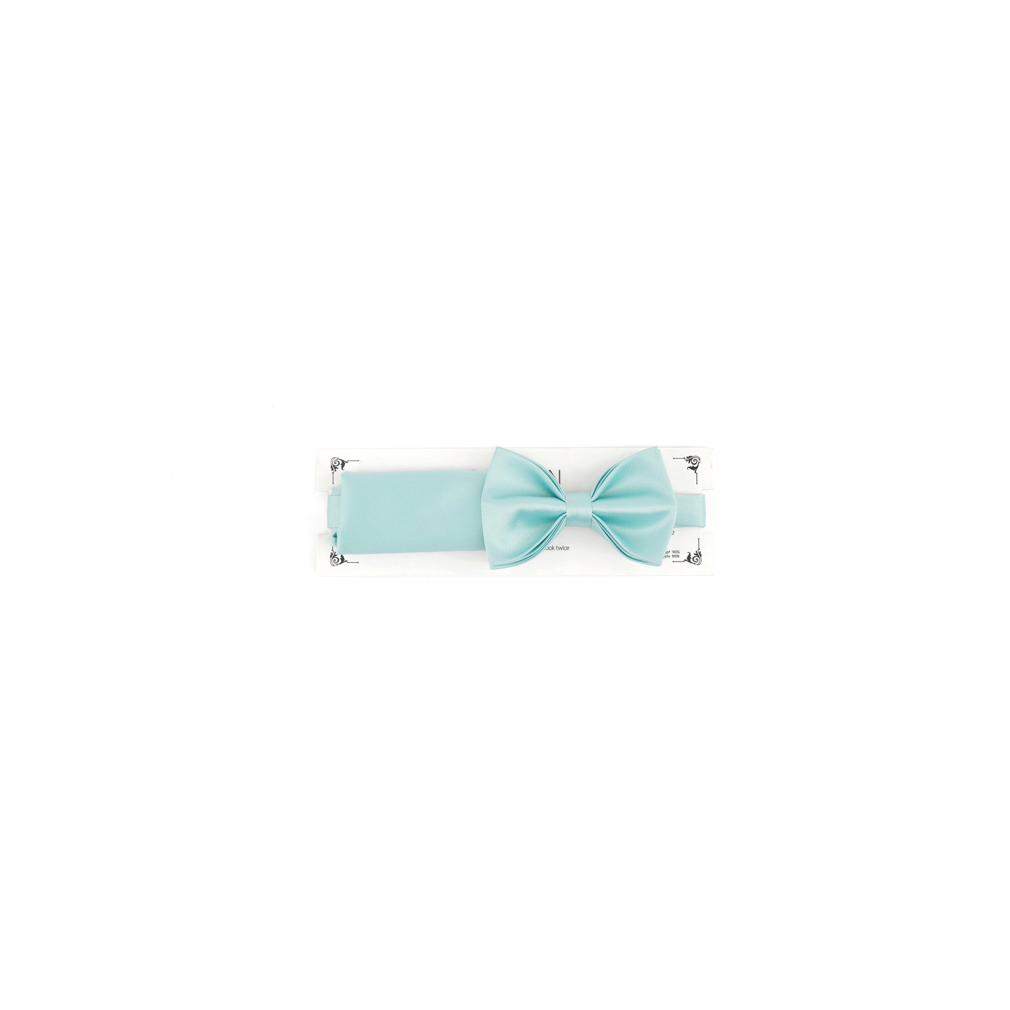 Light blue bow tie on a white background