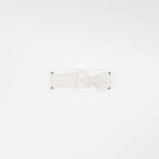 off White   bowtie with a knot on a light gray background
