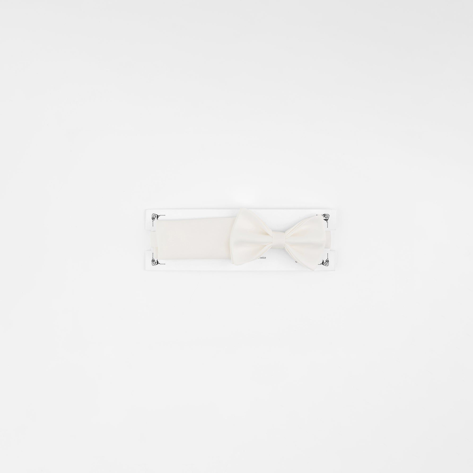 off White   bowtie with a knot on a light gray background